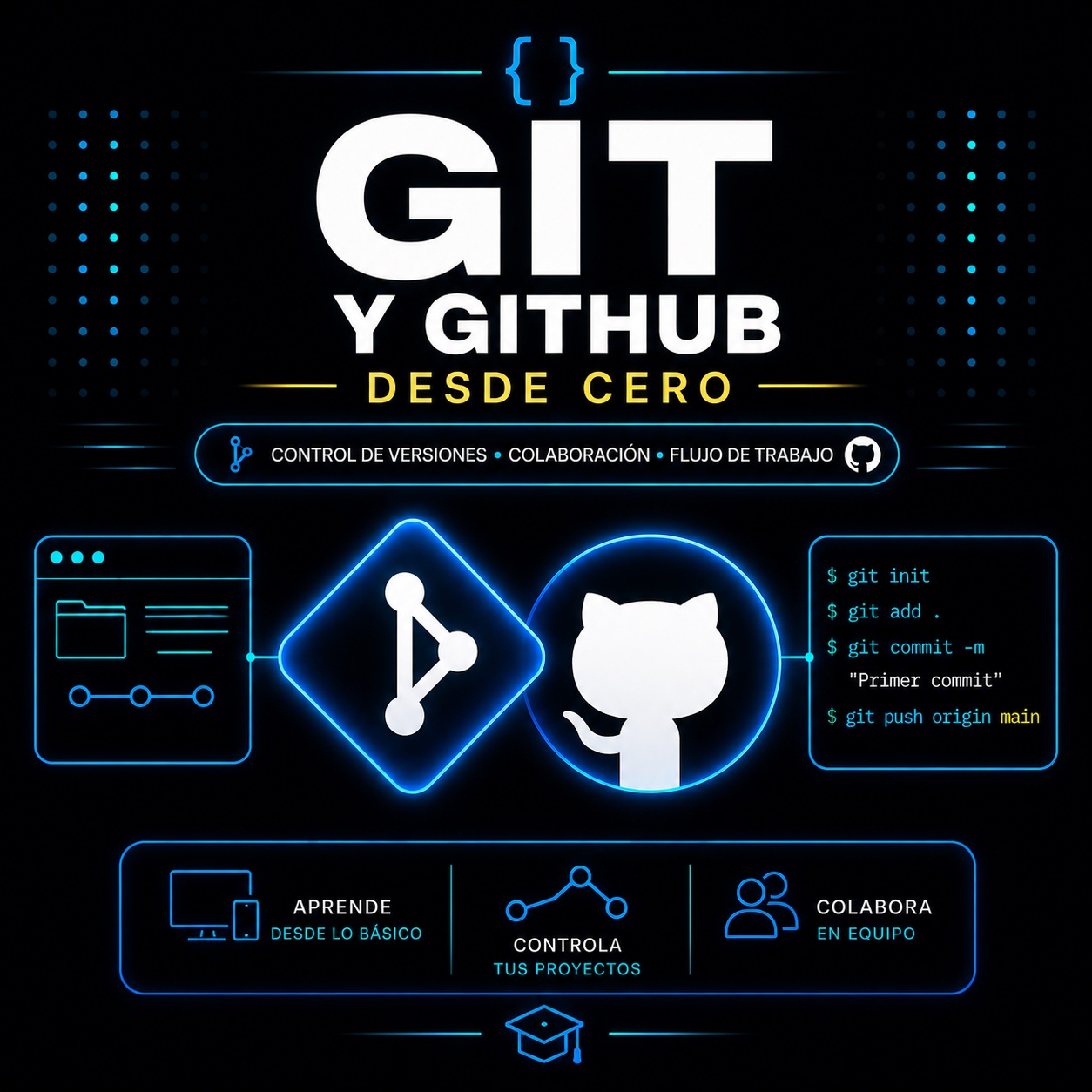 Logo del curso Git y GitHub desde cero